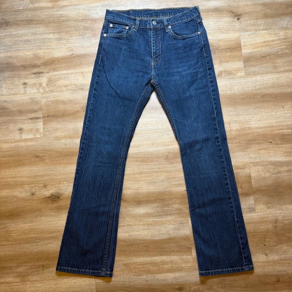Levis 527 Slim Bootcut Jeans Men 32x34 (Fits 31x32) Blue Dark Wash Denim Stretch
